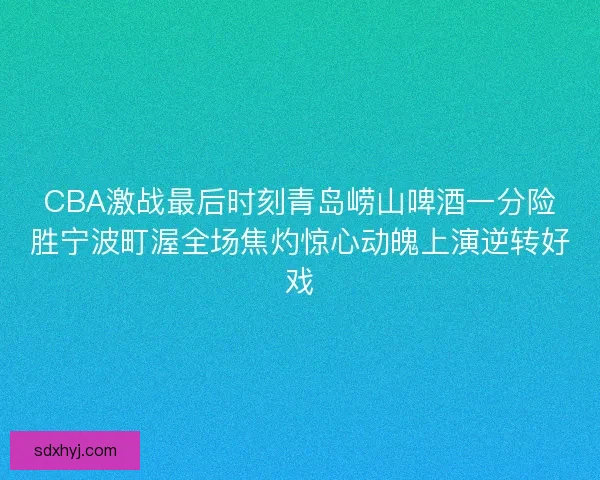 CBA激战最后时刻青岛崂山啤酒一分险胜宁波町渥全场焦灼惊心动魄上演逆转好戏